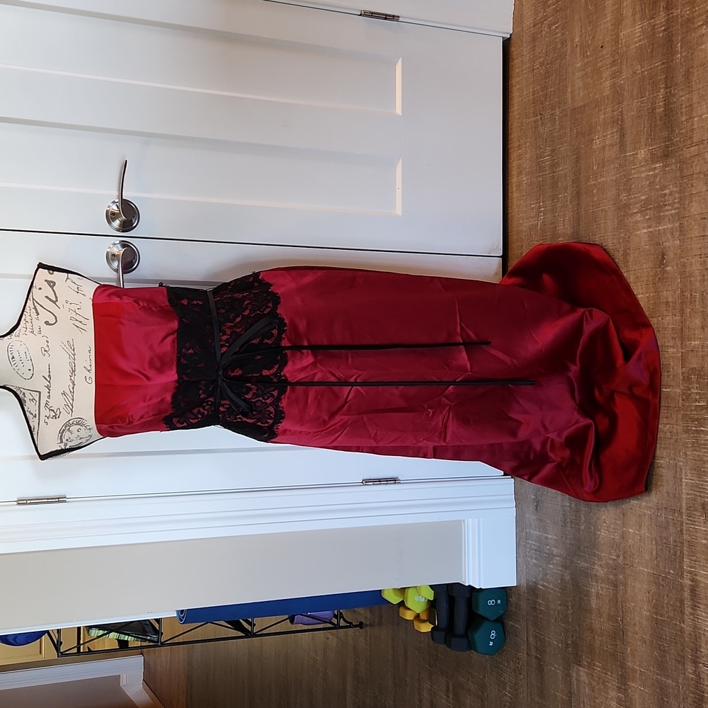 After Six red bridesmaid dress.